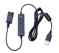 Premium Headset Quick Disconnect QD Cable to USB Plug Adapter with Mute + Volume Control 66.99inch Length QD to USBWire quick disconnect wire connectors