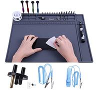Premium Heat Resistant Anti Static Mat for Computer, Laptop, Cellphone Electronics Repair, HPFIX ESD Safe Soldering Mat for for BGA and Gun Soldering Iron, Workbench (17.7" x 13.6")