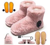 Premium Heated Slippers Indoor for Cold Feet,Rechargeable Socks Foot Warmer | Max 8H heat per charge, Max140℉ Graphene heating, 6000Mh Built-in Battery Powered, Relax,Light,lush,Washable Electric Booties