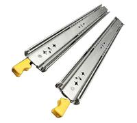 Premium Heavy Duty 350mm (14 inch) Drawer Slides with Locking Mechanism - Full Extension 3-Fold Smooth Glide Runners for Home & Office Storage Solutions