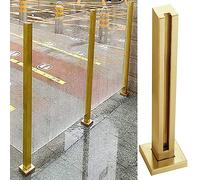 Premium Heavy Duty Glass Balustrade Kit - Gold Square Railing Posts with Adjustable Clamps for Indoor/Outdoor Stairs & Platforms 41.3" Height - Elegant &Railing System