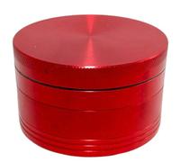 Premium Herb Grinder Aluminium 90mm 4-Pieces Extra Large Spice Grinder with Pollen Catcher, Spice Mill, Magnetic Top, Sharp Teeth (90mm Red)