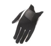 Premium Herren Golfhandschuh Aus Leder & Mesh - Atmungsaktiver Sporthandschuh Mit Rutschfesten Partikeln Für Maximalen Grip | Einzelschuh Für Linkshänder & Rechtshänder | Weiß/Schwarz, Standard