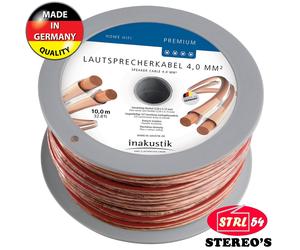 Premium Hi-Fi Speaker Cable 2 X 4 MM² HQ Speaker INAKUSTIK Germany 10 M