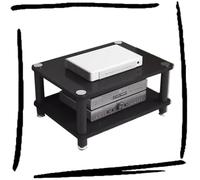 Premium HiFi AV Rack 2-Tier Wooden & Steel TV Shelf for Home Theater Black Design for Optimal Sound Quality & Space Efficiency Stylish Entertainment Stand