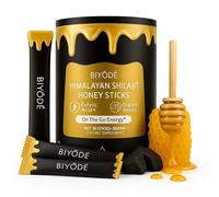 Premium Himalayan Shilajit Honey Sticks - Gold Grade Resin with Pure Honey & Saffron - 30 Individually Wrapped Sticks - Energy, Focus, Immunity & Stamina Booster - Natural Supplement