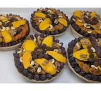 Premium Holiday Dried Fruit and Nut Gift Basket, Festive Mixed Assortment with Medjoul Dates, Mango Slices, Prunes, Apricots & Mixed Nuts in Decorative Woven Platter, 1500g Christmas Theme