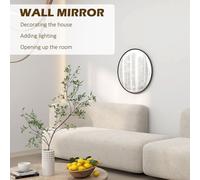 Premium HOMCOM 61cm Black Wall Mirror - Bedroom, Living Room, Bathroom - High Qu