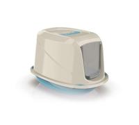 Premium Hooded Pet Cat Kitten Litter Tray Box Filter (Blue)