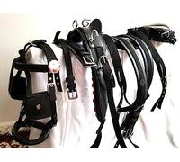 Premium Horse Harness Set - Adjustable Heavy Duty Driving Harness with Metal Hardware, Padded Breast Collar & Crupper - Comfortable & Durable for Cart, Carriage & Training 001 (Cob)