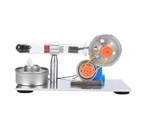 Premium Hot Air Stirling Motor, Solid Metal Construction, Power Generator for LED Lights, My First Stirling Motor