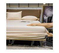 Premium Hotel Quality 1-Piece 100% Cotton Fitted Sheet 500 Thread Count Sateen Weave 11" Deep Pocket Bottom Sheet for Small Double Queen Super King Size Bed ( Color : Khaki , Size : 180x200+28cm )