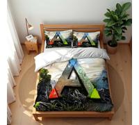 Premium Hotel Style Bedding Set Ark Survival Evolved 3PCS Soft Cotton Rich Quilt Cover for All Seasons (ASE 04,135x200cm(Single))
