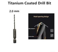 Premium HSS Drill Bit Set with Nitride Coating and Fast Change Capability (2mm)