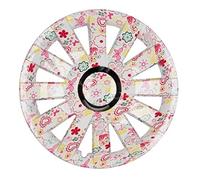 Premium Hubcaps Wheel Trims 'Model: Onyx Flower Look' Set of 4 Colour: Multi-Coloured Rim Diameter: 14 Inches