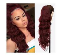 Premium Human Hair Ponytail Extension for Women, 26" Long Body Wavy Extension Synthetic Heat Resistant Hair Extensions Hairpiece for Women Girls Drawstring Ponytail Natural Soft Clip in Ponytail,Perf