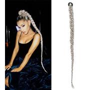 Premium Human Hair Ponytail Extension for Women, Ring Long Boxing Braids Crochet Braid Hair Ponytail Extensions Synthetic Chignon Tail With Rubber Band Hair,Perfect for Half-Up,Half-Down Styles & Dai
