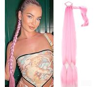 Premium Human Hair Ponytail Extension for Women, Tie Fake Hair Extensions Long Synthetic Braided Ponytail Hair Extension for Women, Hairpiece Pony Tail with Hair,Perfect for Half-Up,Half-Down Styles