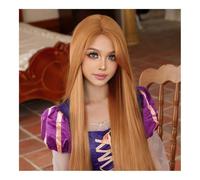 Premium Human Hair Wig, 48-Inch Super Long Light Brown Halloween Cosplay Wig Ladies Party Rapunzel With Long Fluffy Curl, Natural Look & Comfortable Wear