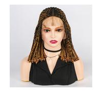 Premium Human Hair Wig, Beaded Brilliance: 13x9 Lace Front Braids Wig - Your Festival of Style and Color, Natural Look & Comfortable Wear