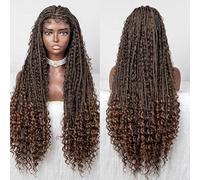 Premium Human Hair Wig, Ladies Braided Headdress Revolutionary Lace Wig, Natural Look & Comfortable Wear(Maroon)