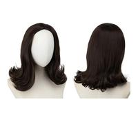 Premium Human Hair Wig, Short Curly Hair Band Wig for Women, Adjustable Drawstring Half-Head, Natural Look & Comfortable Wear(Brown)