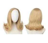 Premium Human Hair Wig, Short Curly Hair Band Wig for Women, Adjustable Drawstring Half-Head, Natural Look & Comfortable Wear(Bright gold)
