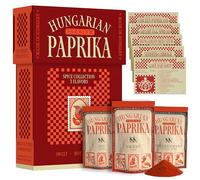 Premium Hungarian Paprika Spice Collection GIFT SET - Sweet, Smoked & Hot (3 x 4 oz) - Five Traditional Hungarian Recipe Cards - Non-GMO - Authentic Seasoning Spice in Resealable Bags by MEROPS