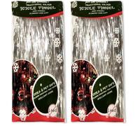 Premium Icicle Tinsel Strands for Christmas Tree - 2000 Old-Fashioned Silver Icicles Garland for Xmas Trees Shiny Mylar - Each Strand 18 in. - Kid Pet Safe (Lead-Free) - Hang with Ornaments & Decor