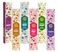 Premium Incense Sticks - Hand Rolled, Organic and Natural Scents - 6 Scents, 120 Sticks - Serenity Collection