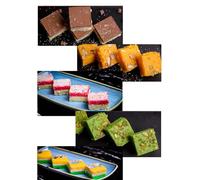 Premium Indian Barfi Collection - Handcrafted Assorted Mithai Box with Chocolate, Pistachio, Coconut & Tiranga Barfi | Ideal for Gifting & Celebrations (5 Piece, Each 1 Barfi)