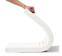 Premium Indoor Outdoor Bench Cush Pad - 100cm/120cm/140cm/150cm, 45D Thick Foam, Customizable for Patio Fur, White, 110x55cm x5cm Thick, Comfortable Seating Solut.