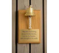 Premium Inspirational Wall Bell Plaque - Solid Brass Bell with Engraved Quote on Polish or Antique Wooden Base - Motivational Decorative Wall Art Gift for Home, Office (Polished Wooden, 5x5 Inches)