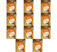 Premium Instant Coffee Sachets Irresistible Flavour Low Fat Coffee Individually Wrapped Coffee Sachets Vegetarian with Mug (11 Pack, Gold Caramel Latte)
