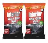 Premium Interior Car Wipes | Car Interior Cleaning Wipe Dashboard Wipes Clean & Shine 30 Pack X 2