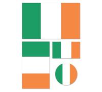 Premium Irish Tricolour Flag Sticker Set - 4 x Vinyl Decals for Laptop, Phone, Tablet, Helmet - Bubble-Free, Repositionable & Weatherproof - Ireland Pride Souvenir & Sports Fan Accessories (IRL)