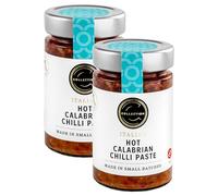 Premium Italian Hot Calabrian Chilli Paste, Small Batch, Chilli Peppers with Vegetables & Herbs in Olive Oil - 2 x 180g Jars