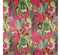 Premium Italian Velvet Velour Tropical Designs Super Soft Fabric Material Curtain Dress Upholstery | 60" - 150 cm Wide (Per Metre, Exotic Cerise Pink)