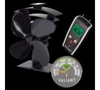 Premium IV Stove Fan, Magnetic Thermometer and Moisture Meter Valiant Green One Size