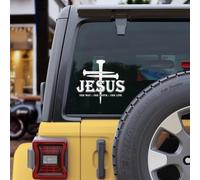 Premium Jesus The Way The Truth The Life Car Decal - Premium Christian Cross Sticker, Faith Vinyl Decal for Car, Truck, Laptop, Christian Gift - Size 6x6 Inches (V3)