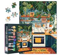 Premium Jigsaw Puzzles for Adults 1000 Pieces - Sunlit Bohemian Kitchen Overflowing with Potted Plants, Challenging 1000 Piece Puzzle, Vibrant Home Art(27.5x19.7 in)