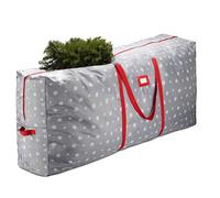 Premium Jumbo Christmas Tree Storage Bag - Snowy Lane Design - Fits Up to 9 FT. Artificial Christmas Trees, Durable Handles, Dual Zipper & Card Slot - 600D Oxford Tear Proof Xmas Bag - 5 Year Warranty