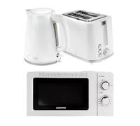 Premium Kettle & 2 Slice Toaster 20L Solo Freestanding Microwave White Geepas
