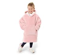 Premium Kids Childrens Oversized Hooded Blanket Super Soft Fleece Sherpa Boys Girls Hoodie Gift Blush Pink