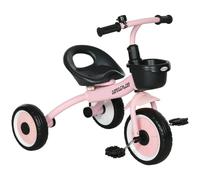 Premium Kids Trike - Adjustable Seat, Basket, Bell - Ages 2-5 - Pink