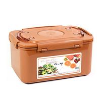Premium Kimchi, Sauerkraut Container Probiotic Fermentation with Inner Vacuum Lid (Earthenware Brown, 11l 11L)