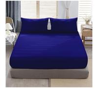 Premium King Size Extra Deep Fitted Sheet Royal Blue - Extra Deep Pocket Bed Sheet 16 Inch 40 Cm - Non Iron Polycotton Deep King Size Fitted Sheet, 152X203Cm