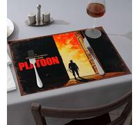 Premium Kitchen & Dining A Soldier Stands In Front Of An Open Door, Facing A Fiery Explosion. Dining Place Mats Easter Table Decorations Table Runner(4PCS)