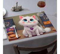 Premium Kitchen & Dining Cat Treats And Cookies: A Sweet Delight For Furry Friends Dining Place Mats Summer Table Runner Western Party Decorations(6PCS)