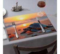 Premium Kitchen & Dining Sunset Serenity: A Turtle'S Journey On The Beach Dining Place Mats Summer Table Runner Western Party Decorations(1PCS)